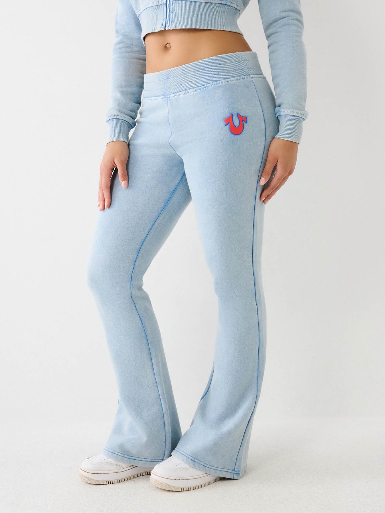 BIG T LOW RISE FLARE SWEAT PANT - Blue | True Religion