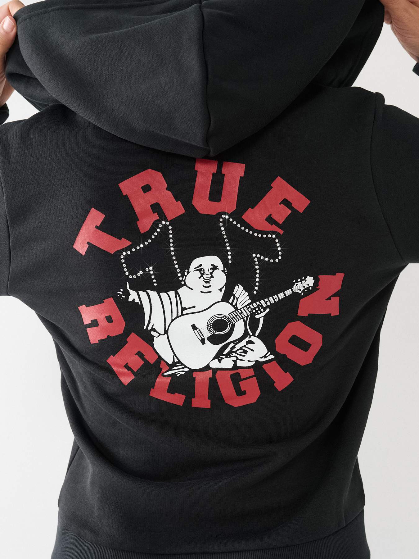 CRYSTAL HORSESHOE LOGO ZIP HOODIE - Black | True Religion