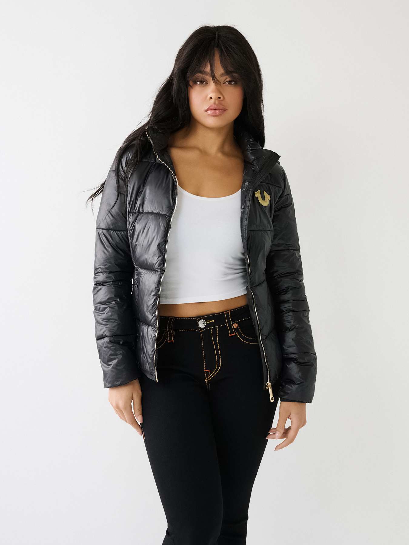 True religion 2024 hooded puffer jacket