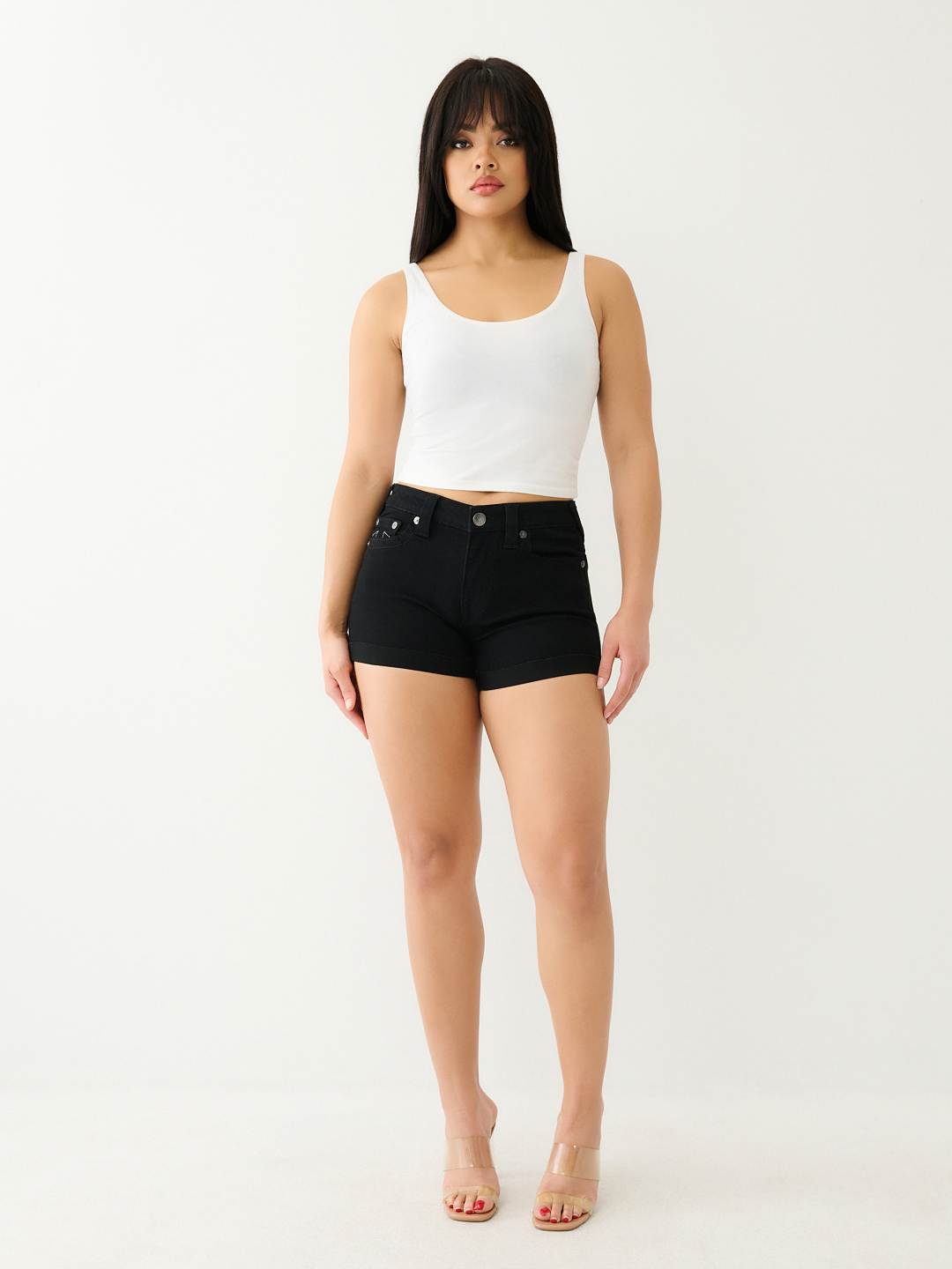 JENNIE MID RISE ROLLED CURVY SHORT