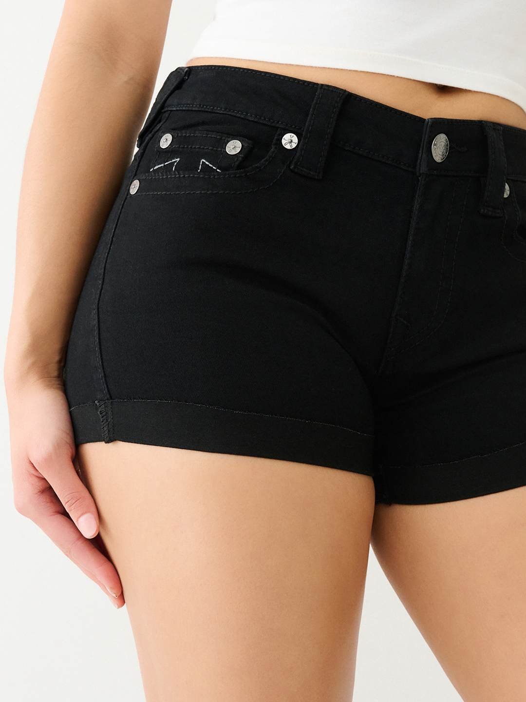 JENNIE MID RISE ROLLED CURVY SHORT