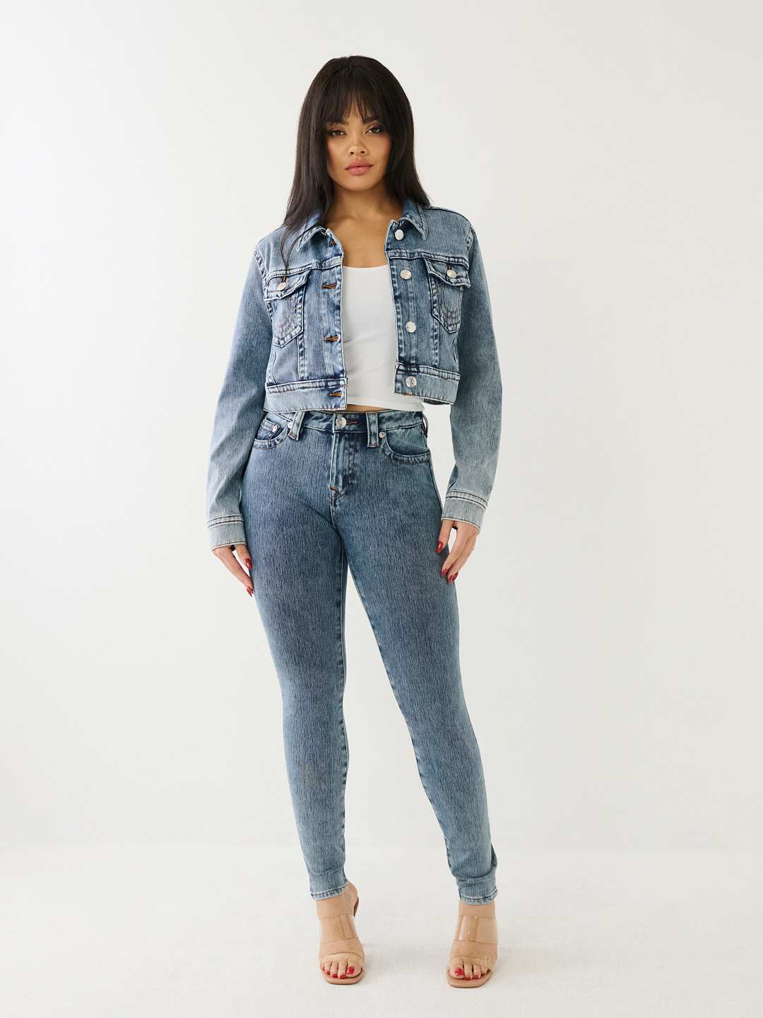 JIMMY CROP TERRY DENIM JACKET