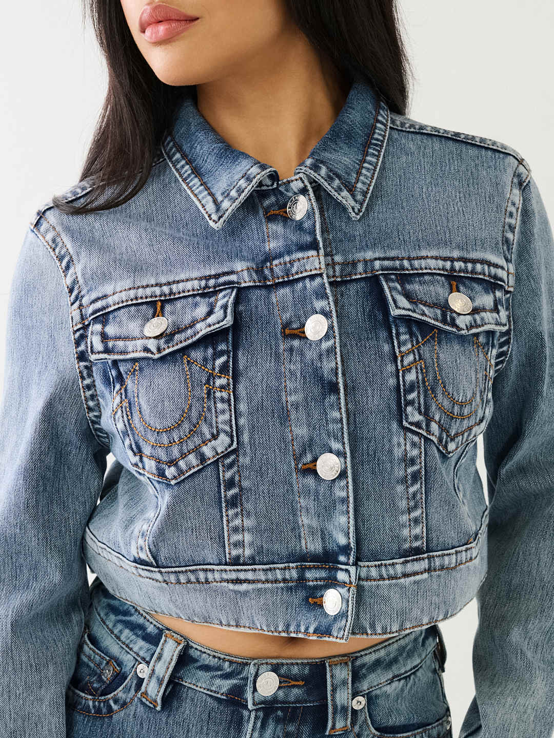 JIMMY CROP TERRY DENIM JACKET