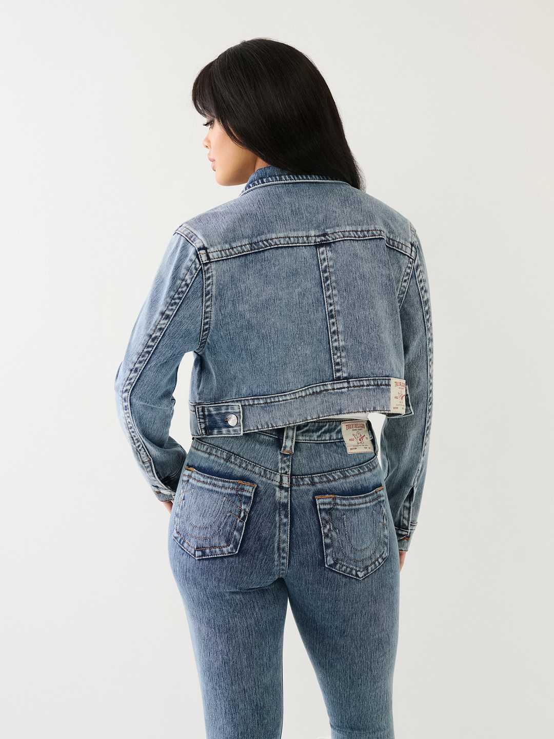 JIMMY CROP TERRY DENIM JACKET