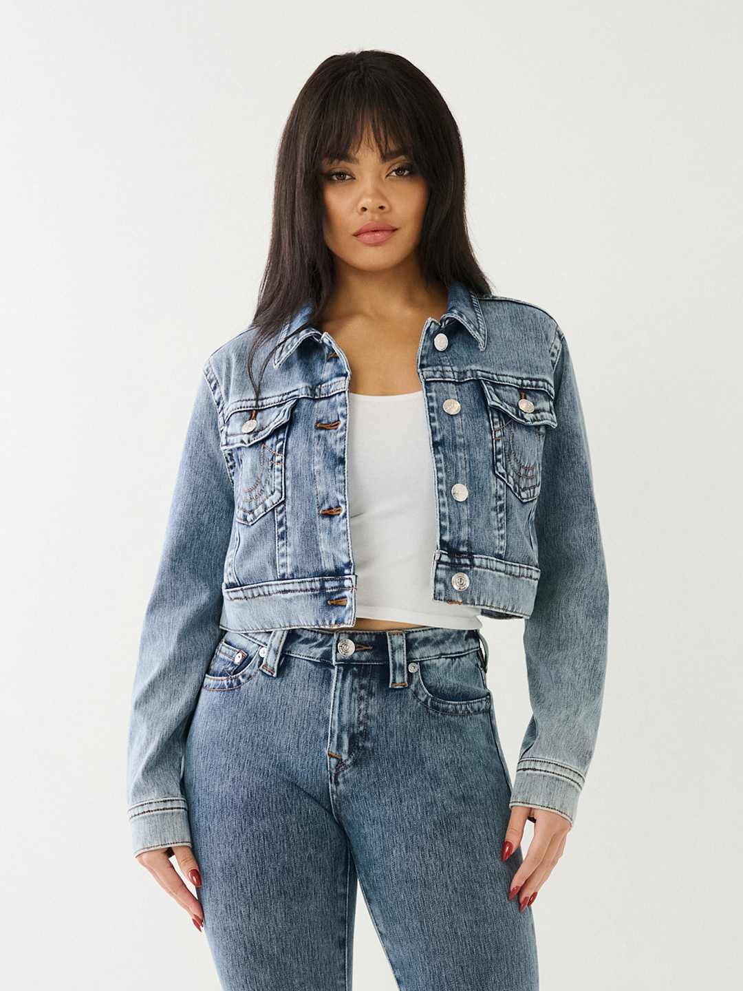 JIMMY CROP TERRY DENIM JACKET