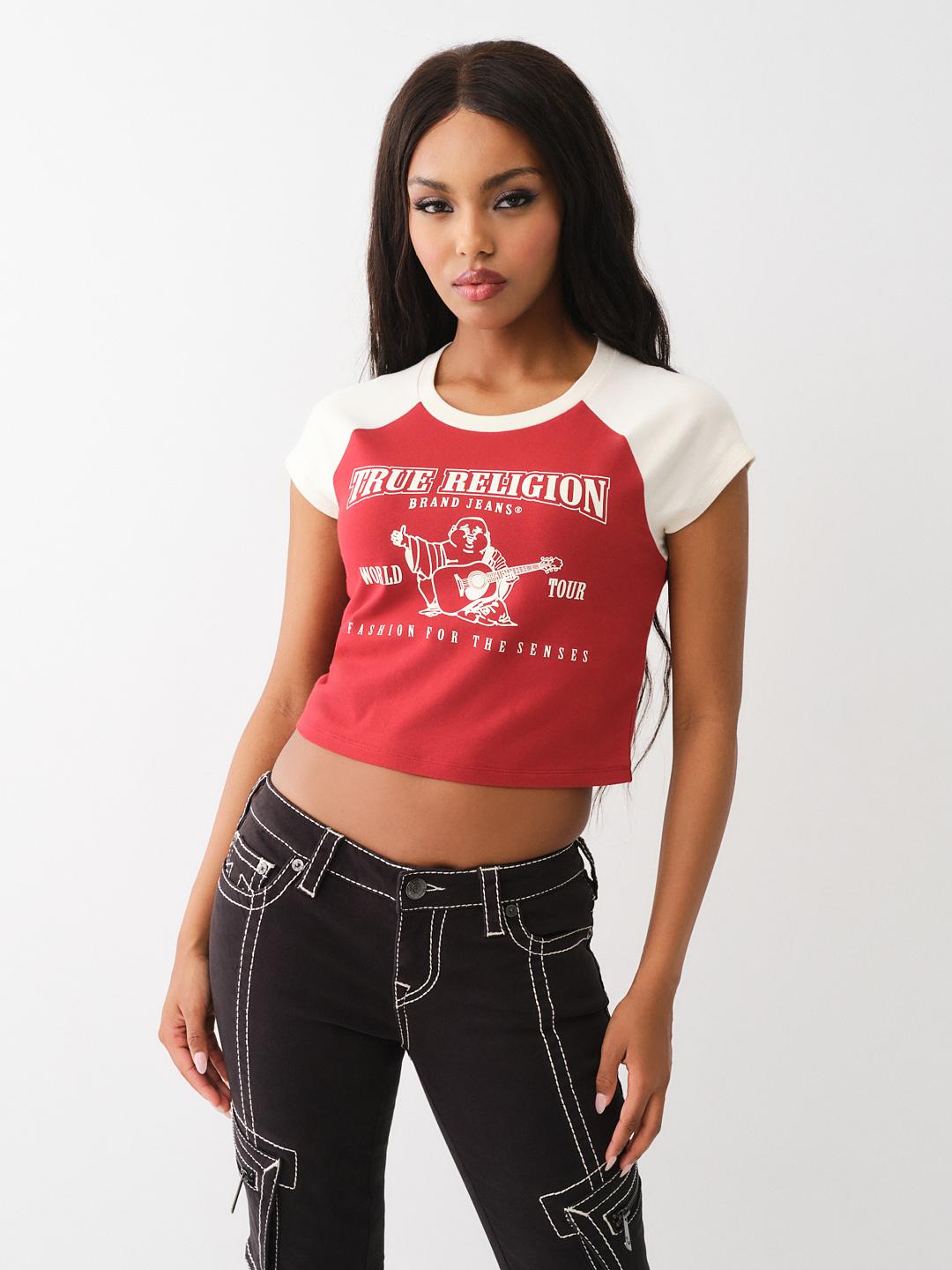 BUDDHA LOGO RINGER BABY TEE, image 1