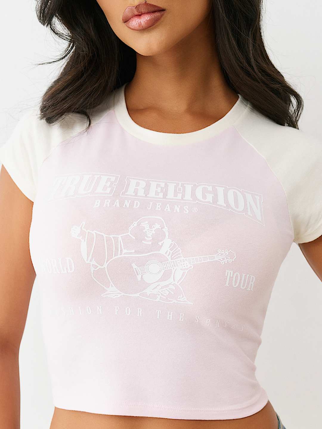 BUDDHA LOGO RINGER BABY TEE, image 1