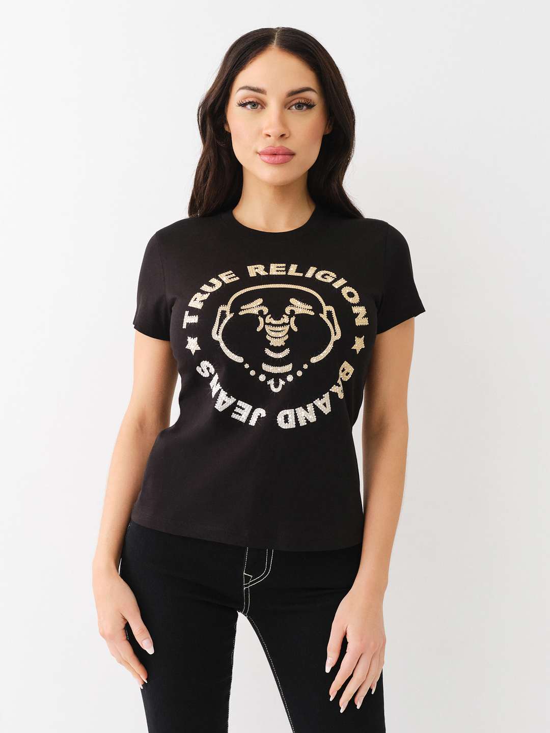 OMBRE CRYSTAL BUDDHA CREW TEE