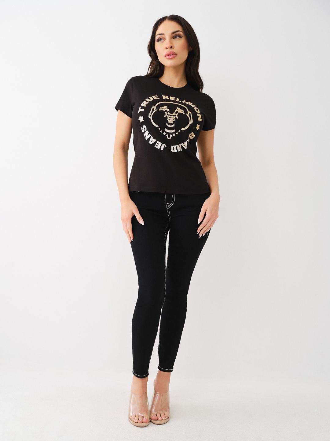 OMBRE CRYSTAL BUDDHA CREW TEE