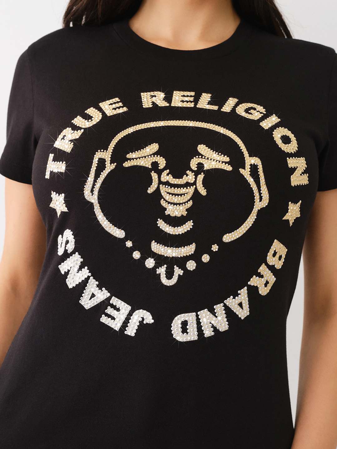 OMBRE CRYSTAL BUDDHA CREW TEE