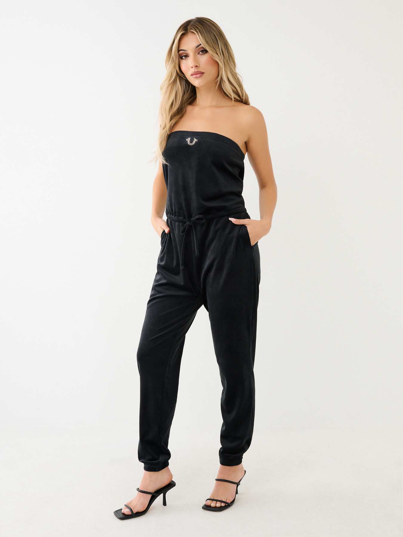 CRYSTAL HS VELOUR TUBE JUMPSUIT, image 1