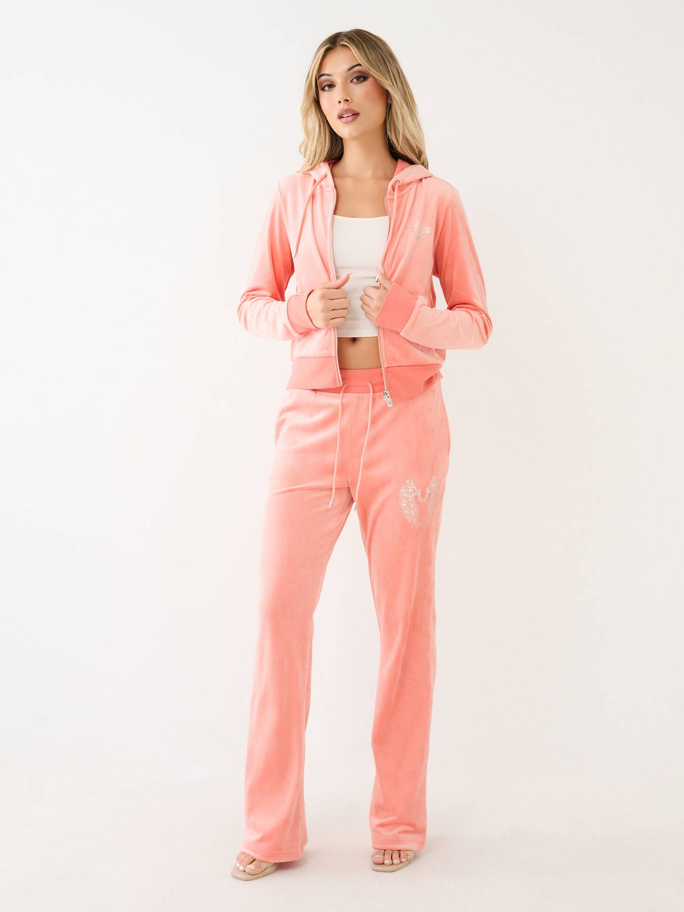 CRYSTAL HS WING VELOUR ZIP HOODIE, image 5