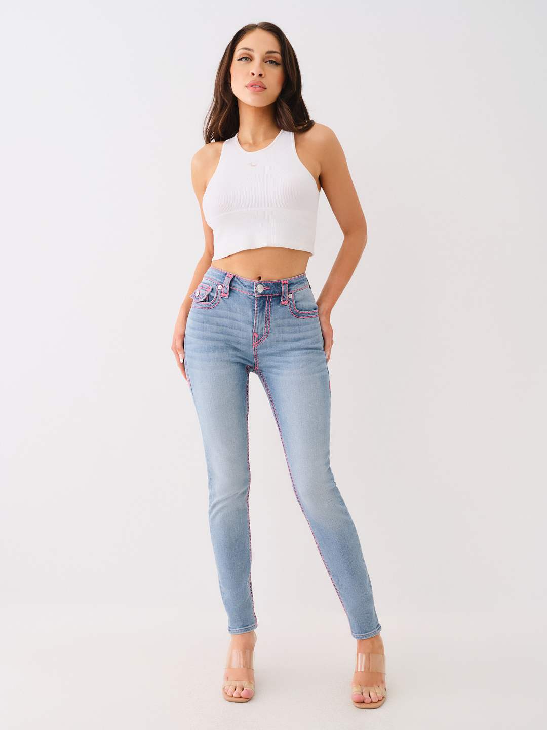 JENNIE MID RISE SUPER T SKINNY JEAN