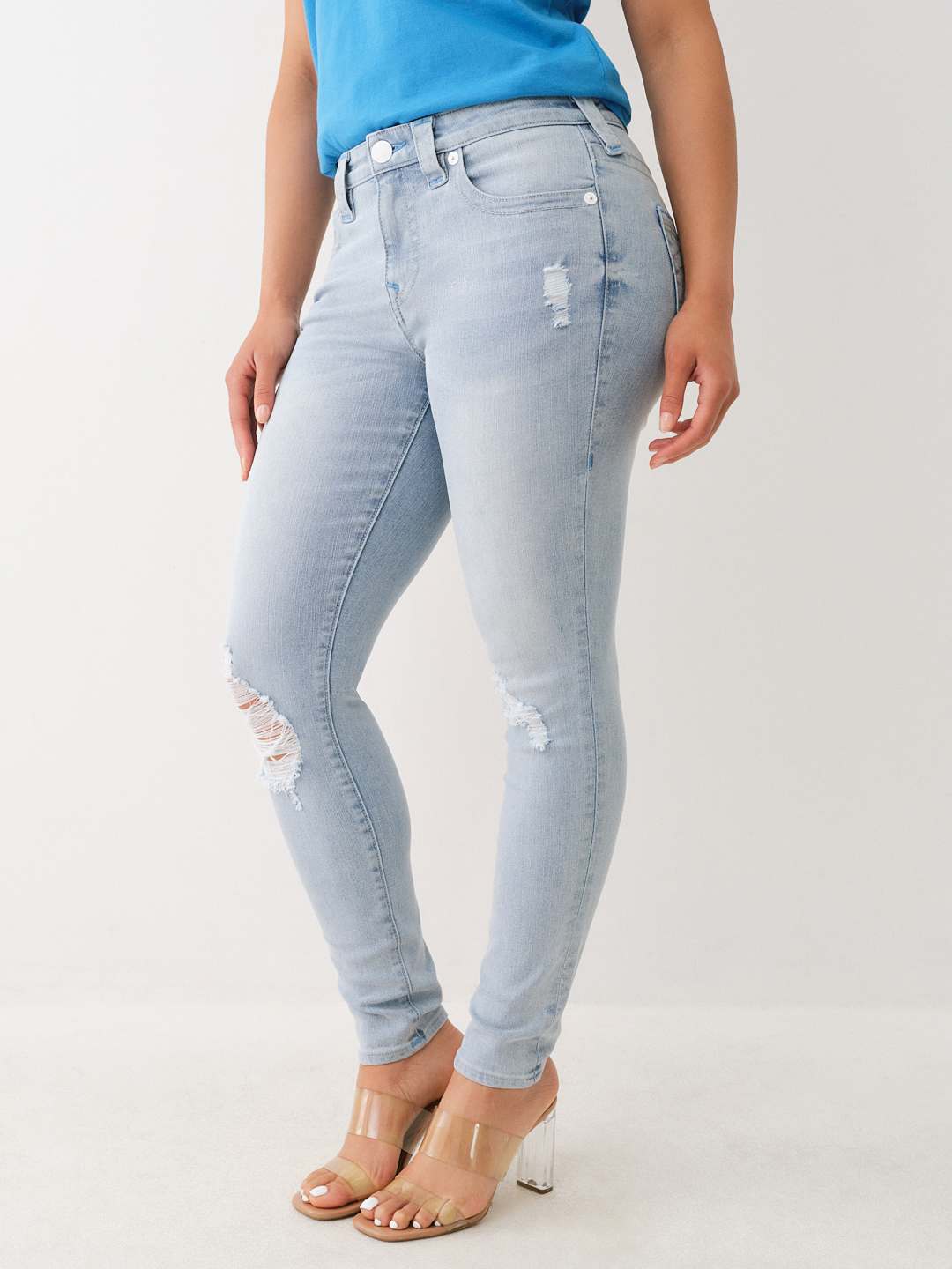 JENNIE DISTRESSED MID RISE SKINNY JEAN, image 4
