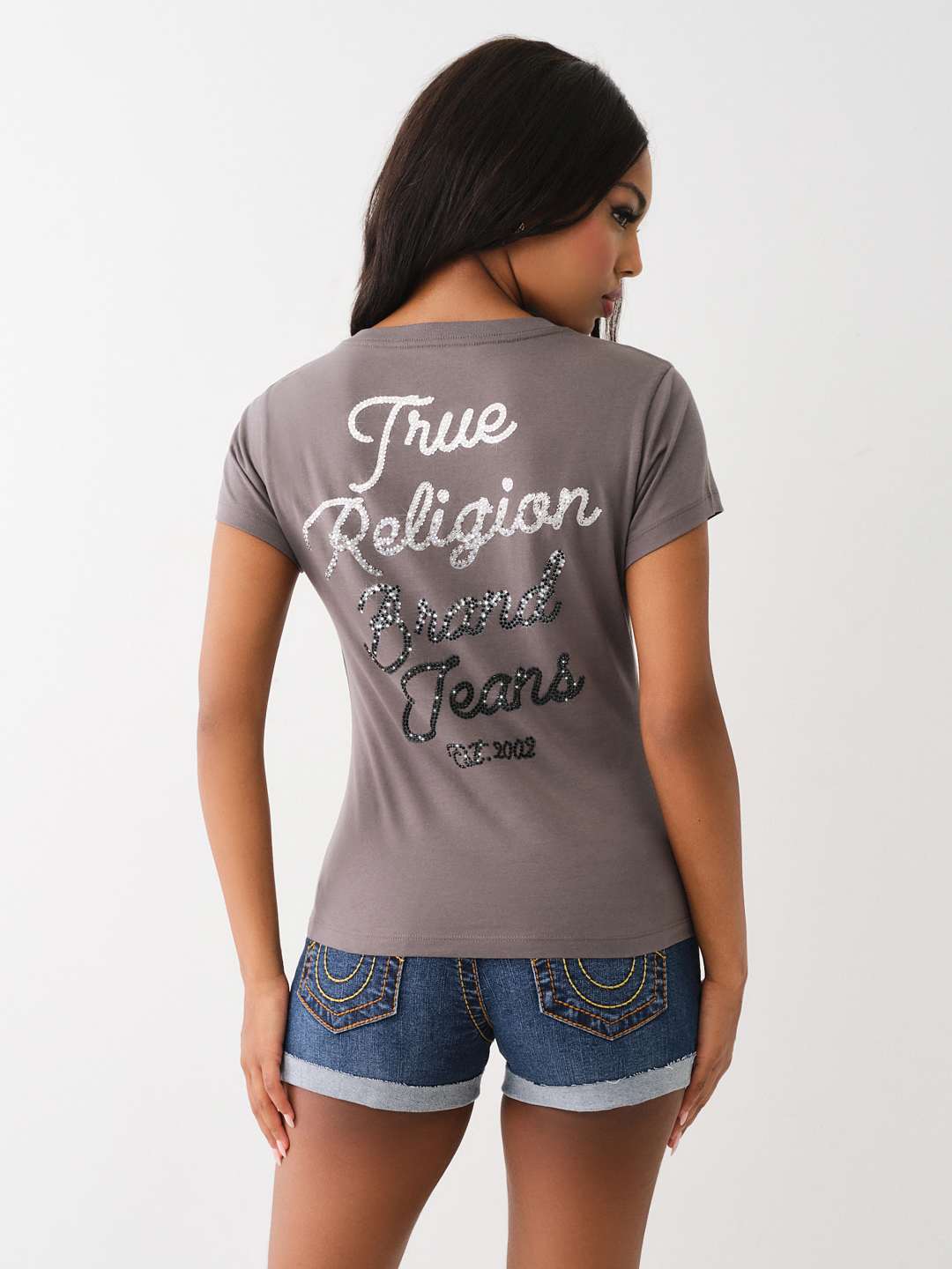 OMBRE CRYSTAL V NECK TEE, image 2