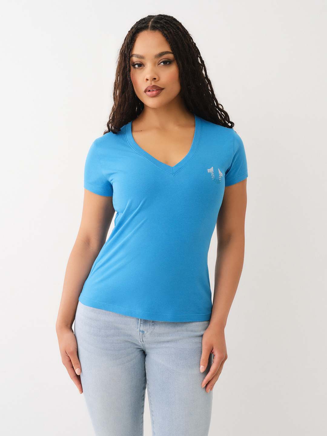 OMBRE CRYSTAL V NECK TEE, image 4