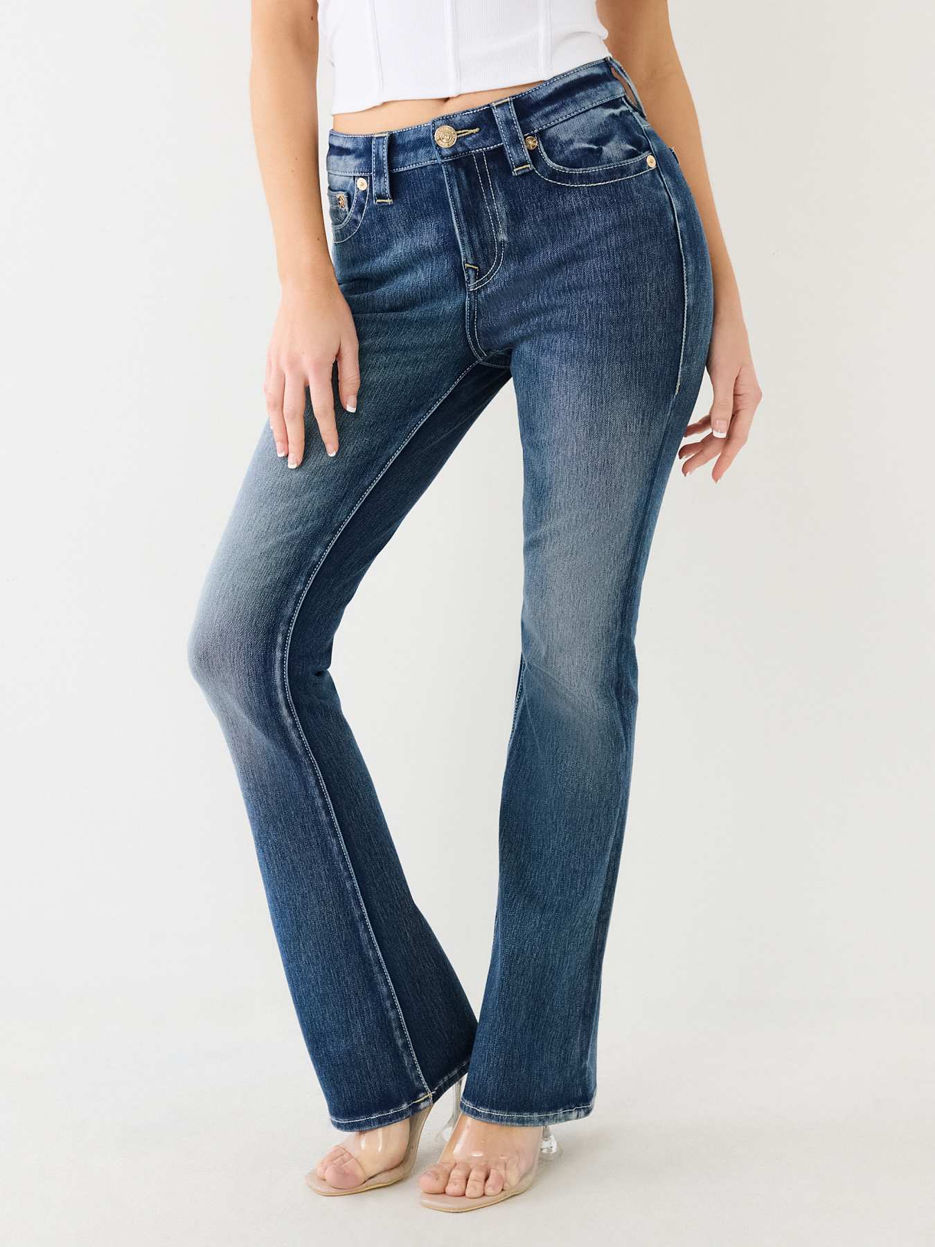 BECCA MID RISE TERRY BOOTCUT JEAN, image 5