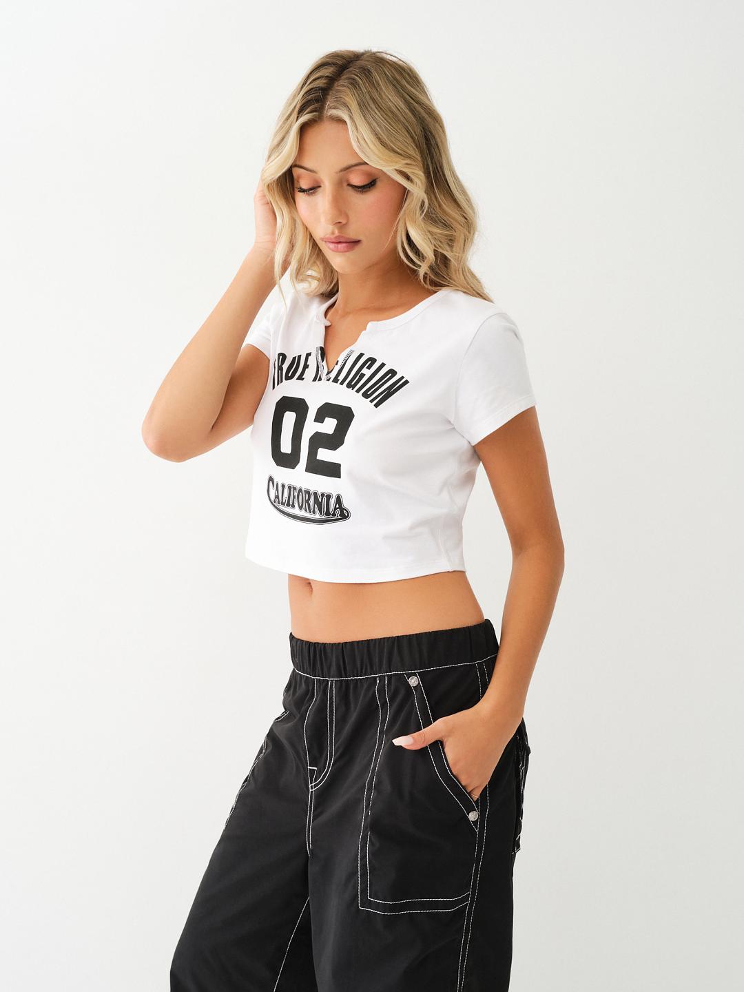 TR 02 LOGO NOTCH CROP TEE, image 3