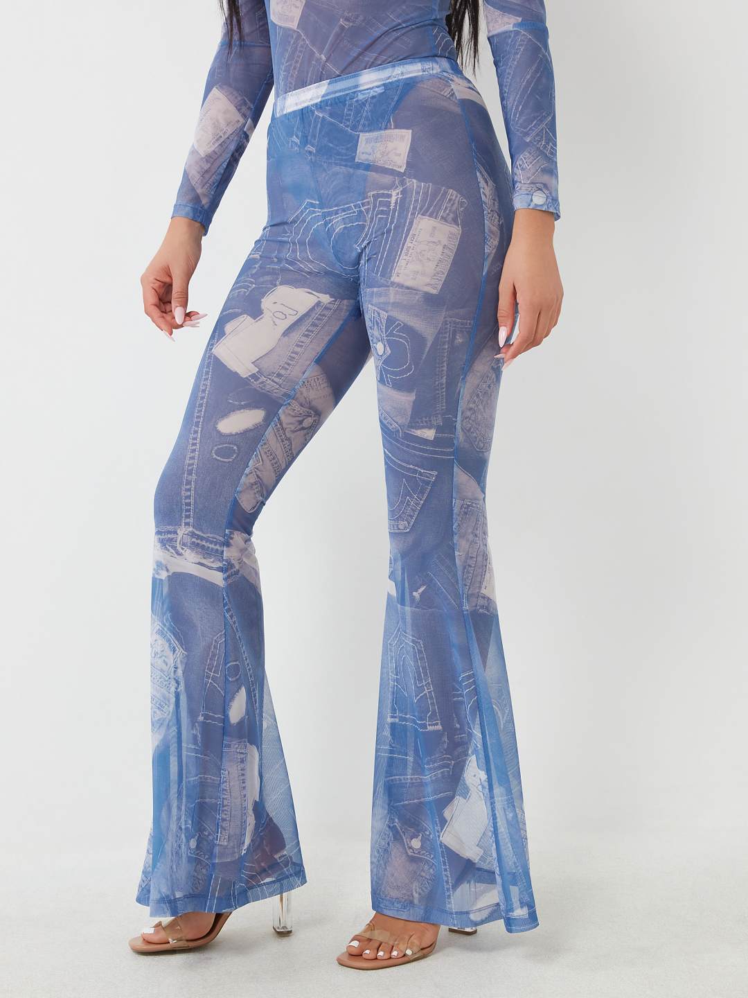 Graphic Print Flare Leg Pants