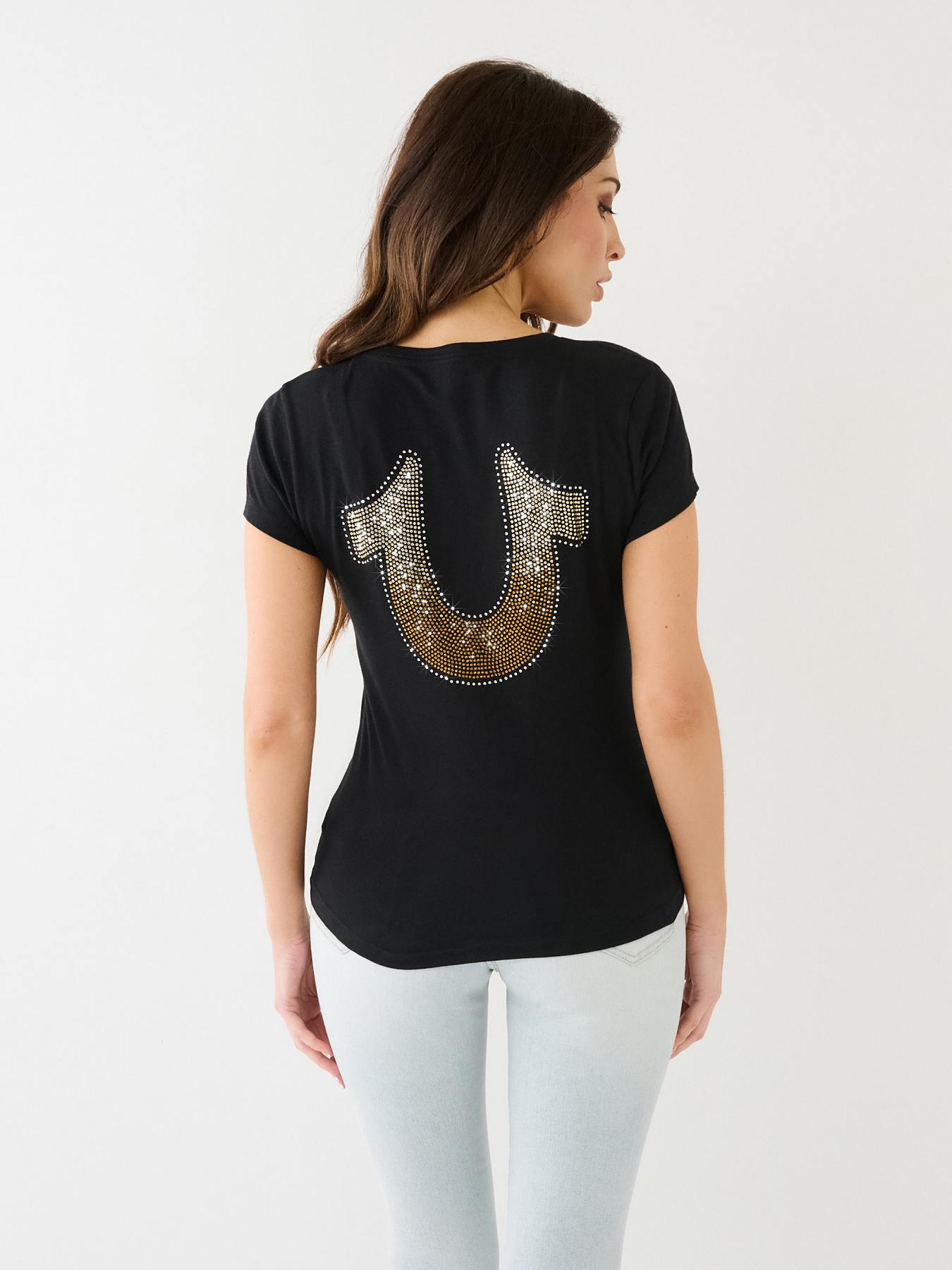 OMBRE CRYSTAL HORSESHOE TEE True Religion