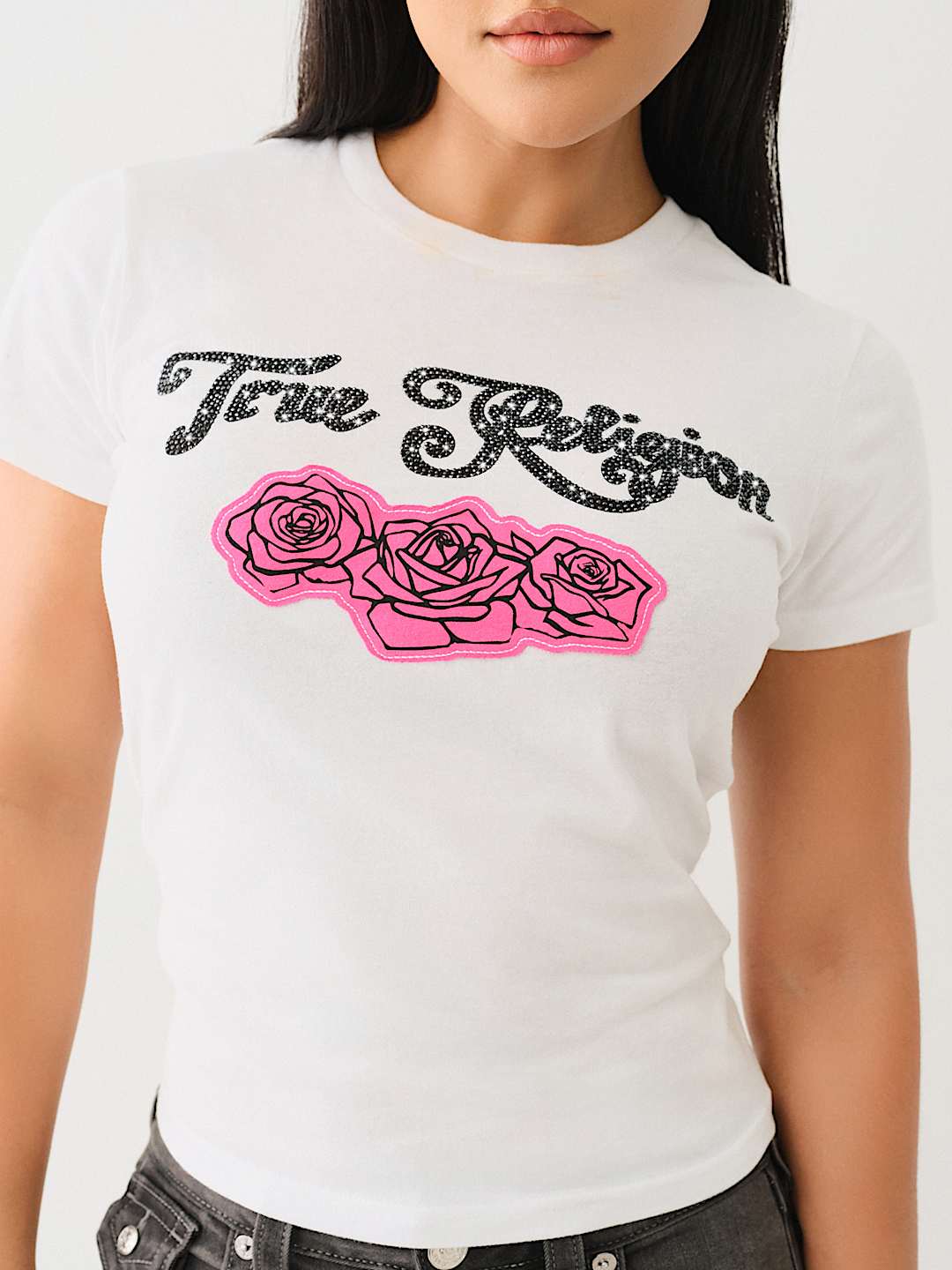 CRYSTAL ROSE SHORT SLEEVE CREW TEE