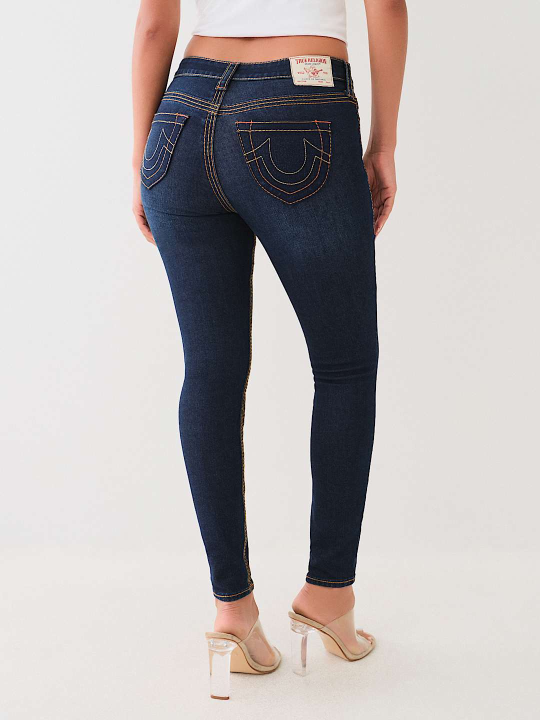 JENNIE SPADE POCKET BIG T SKINNY JEAN - Blue | True Religion