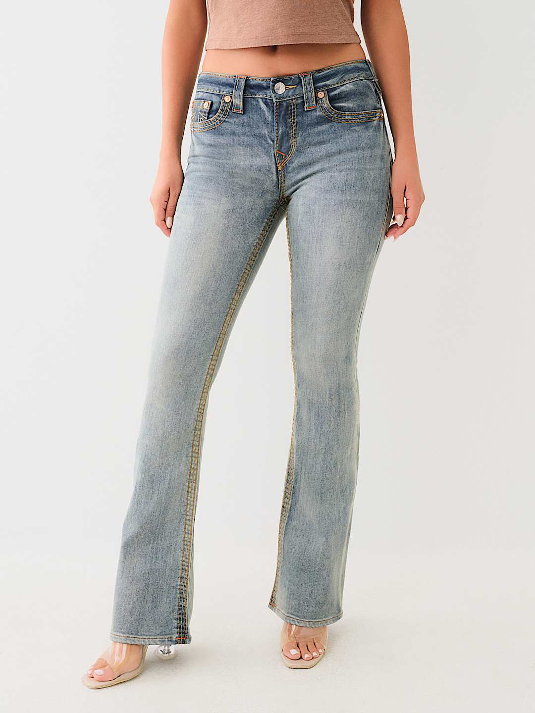 BECCA SADDLE STITCH SPADE POCKET BOOTCUT JEAN