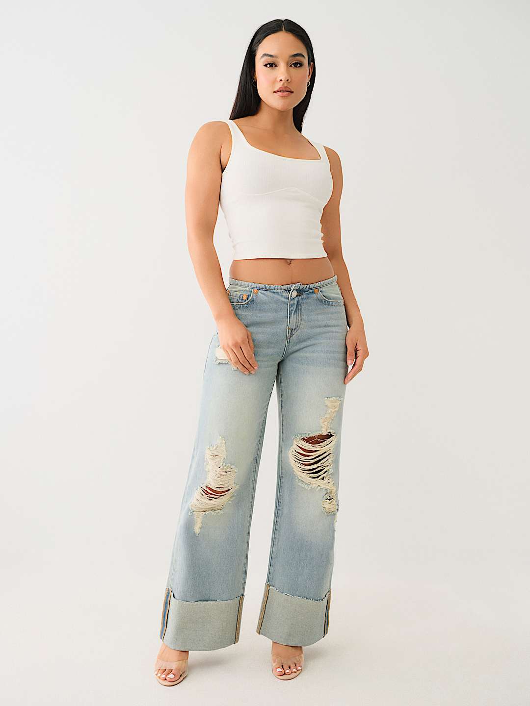 LEILA CUFFED LOW RISE BAGGY JEAN