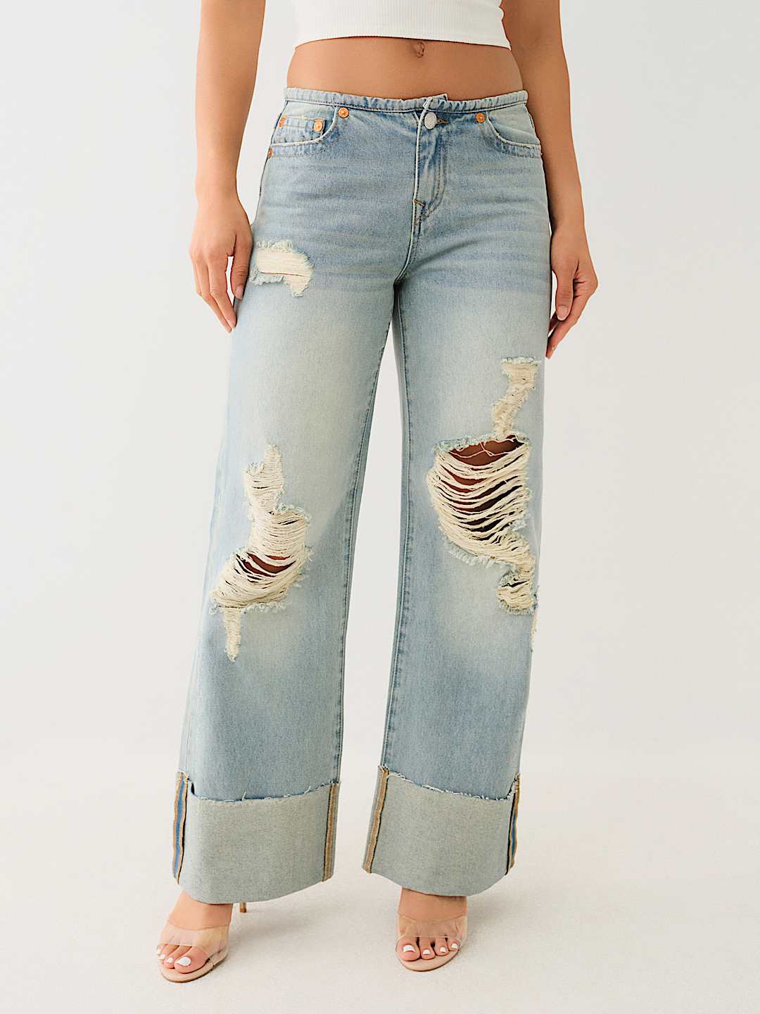 LEILA CUFFED LOW RISE BAGGY JEAN
