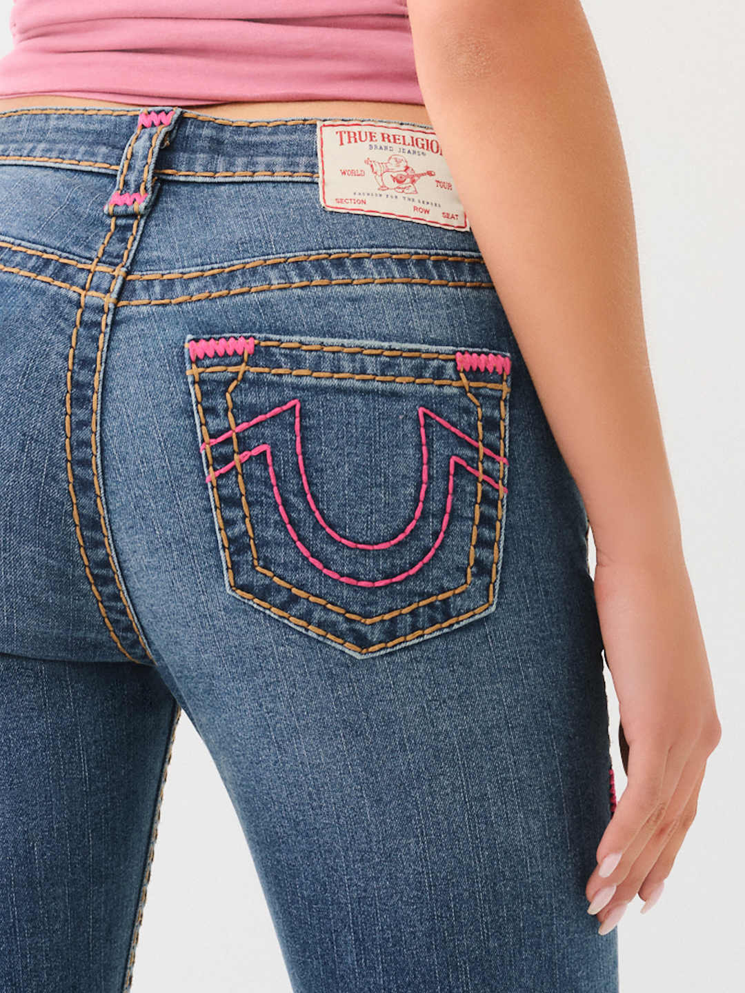 True Religion Halle Mid hot Rise Super Skinny Distressed Red Denim Jeans