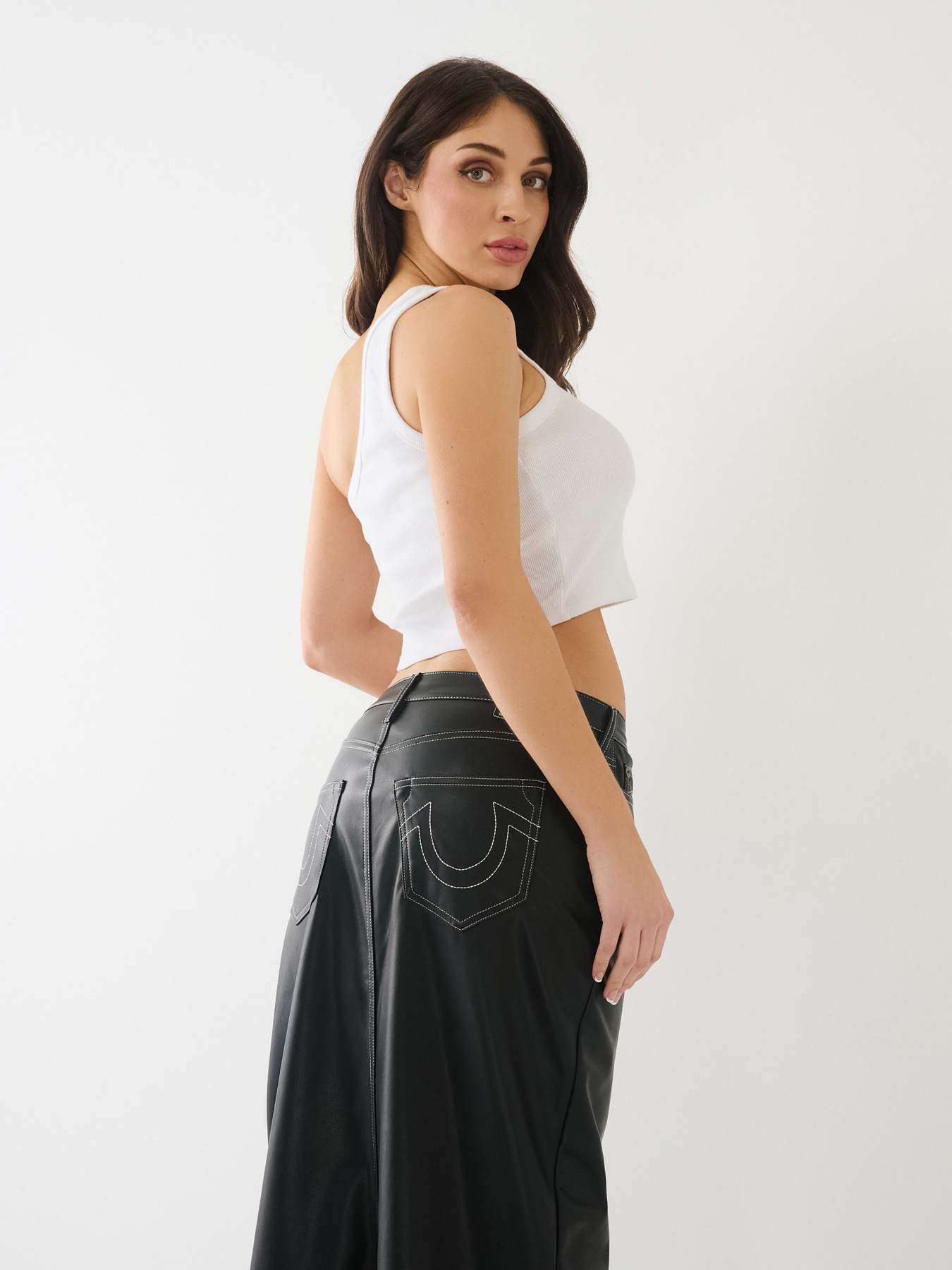 FAUX LEATHER MAXI SKIRT