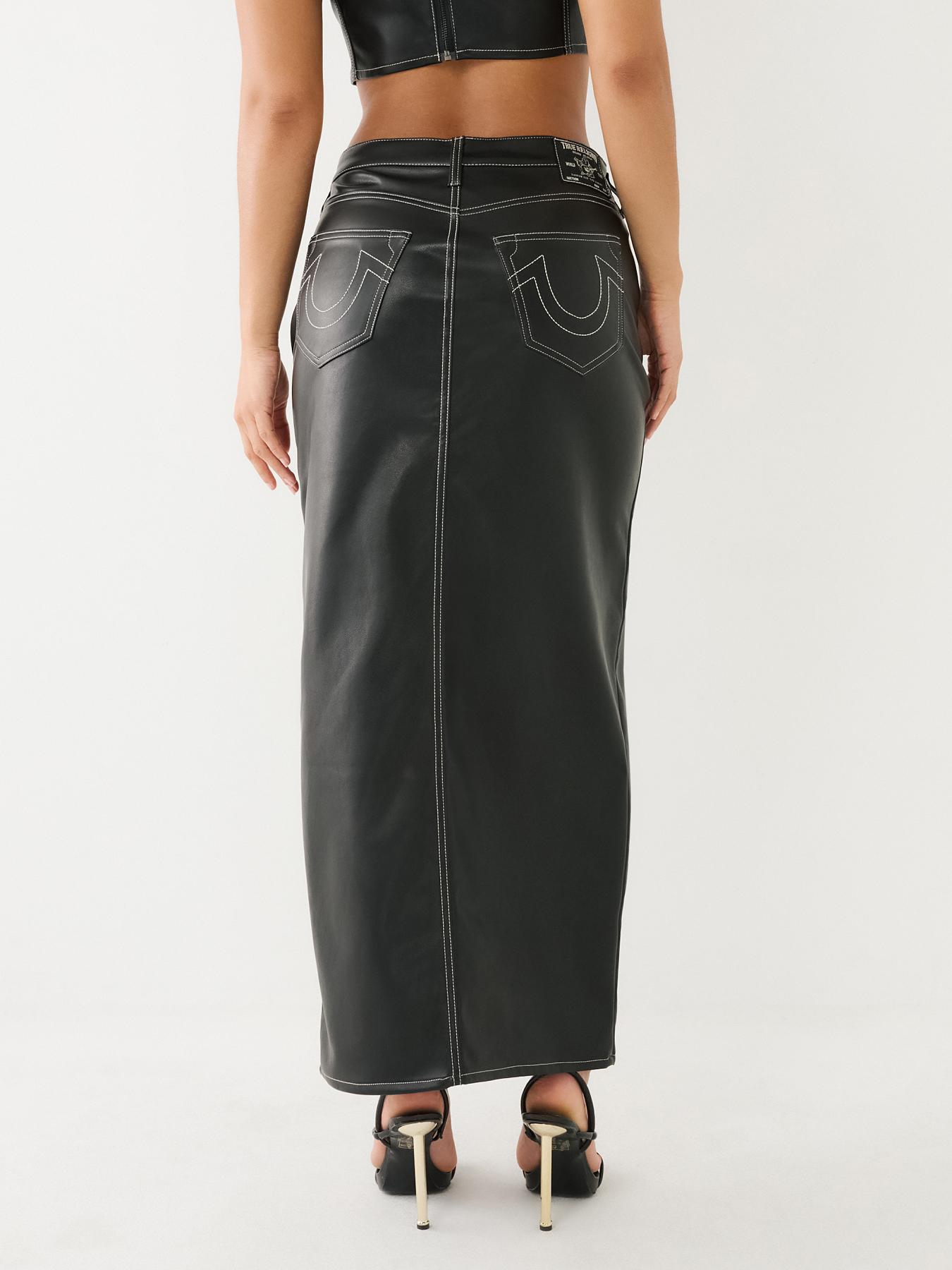 FAUX LEATHER MAXI SKIRT