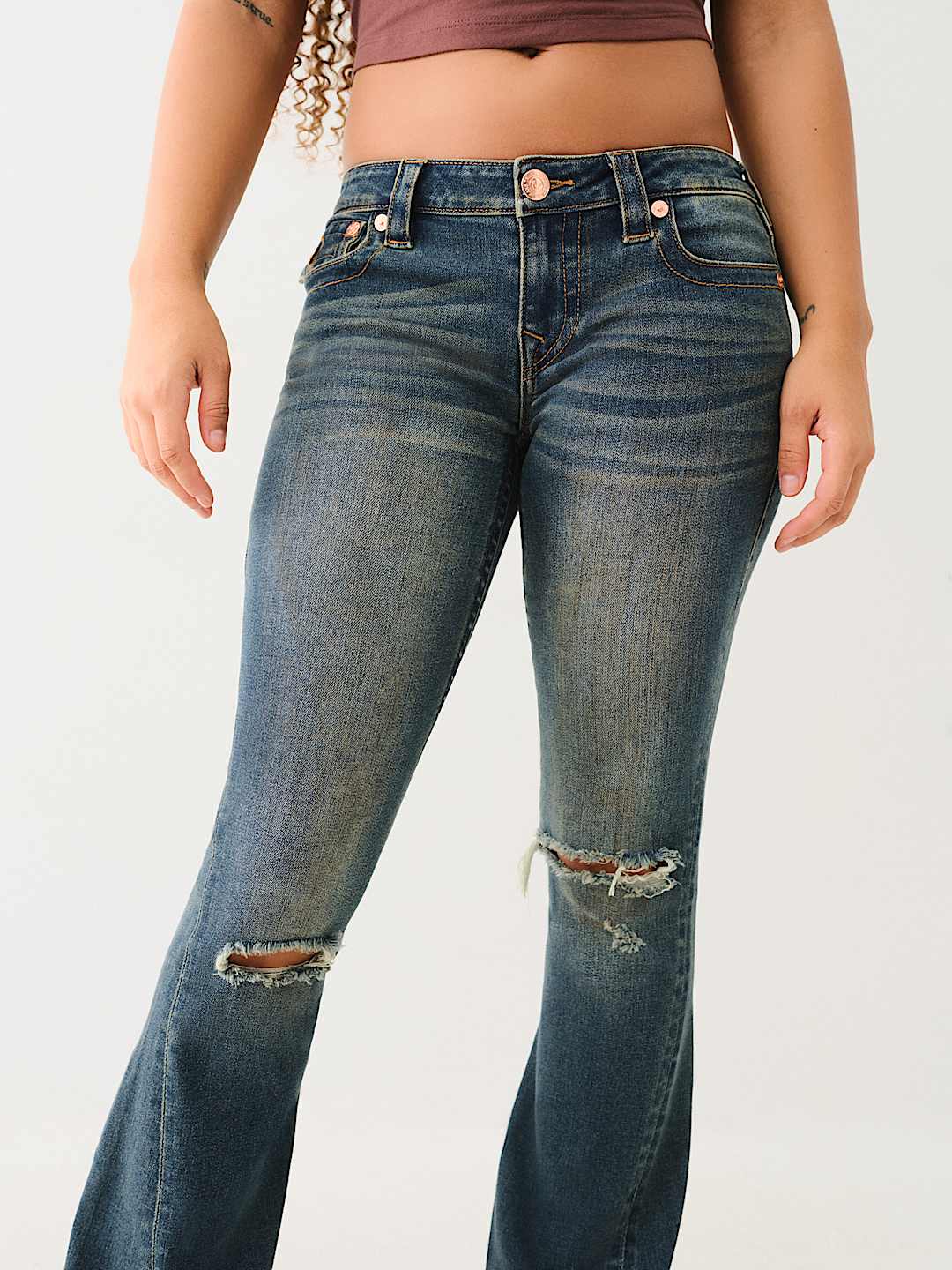 JOEY LOW RISE DISTRESSED FLARE JEAN, image 7
