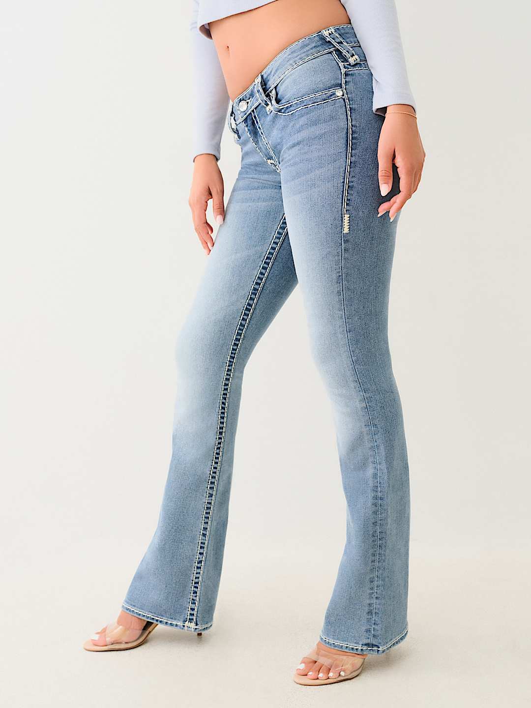 BECCA CRYSTAL LOW RISE SUPER T BOOTCUT JEAN