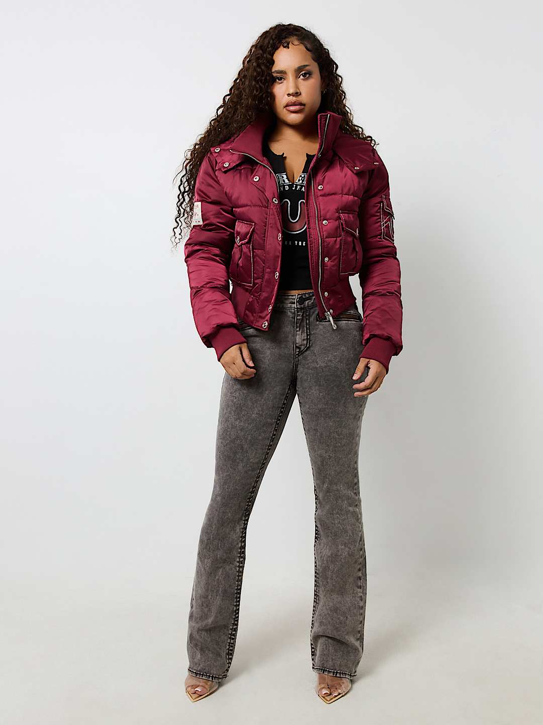 CROP HOODED PUFFER JACKET, image 2