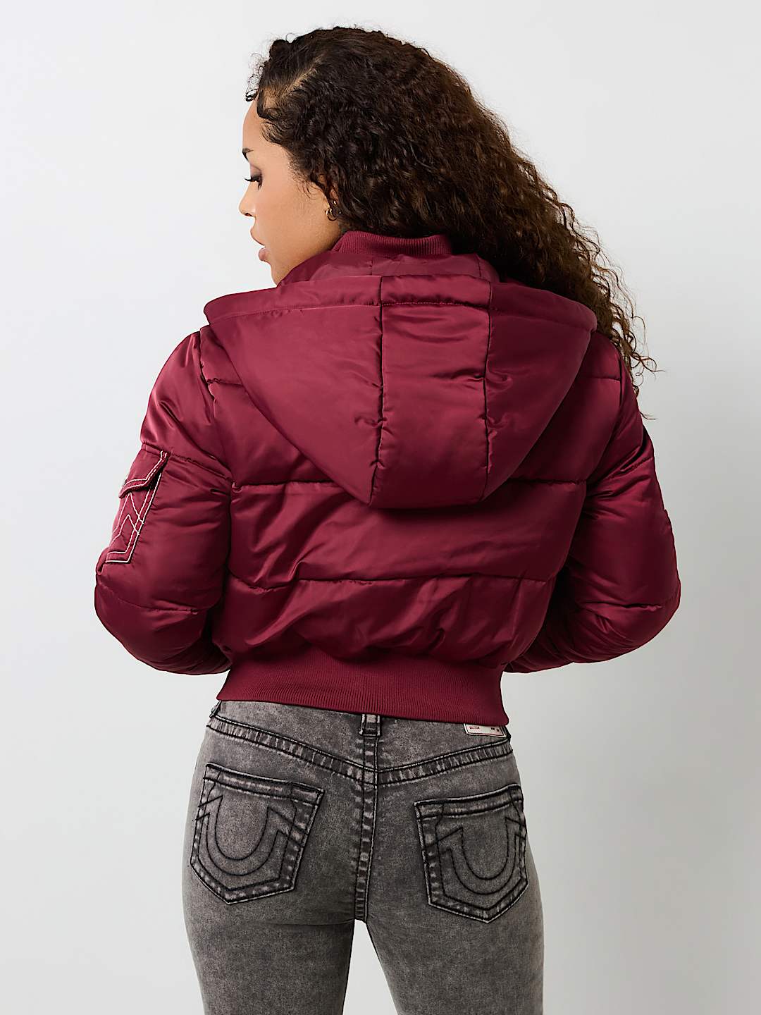 CROP HOODED PUFFER JACKET, image 4
