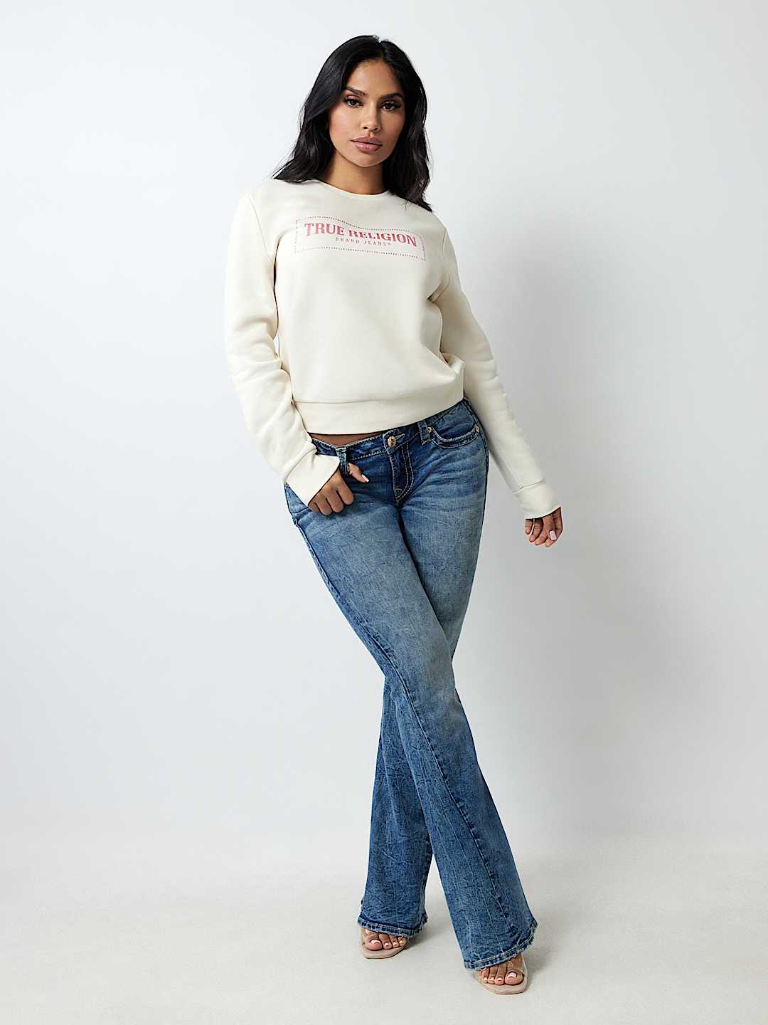 CRYSTAL METALLIC LOGO CREW SWEATSHIRT, image 4