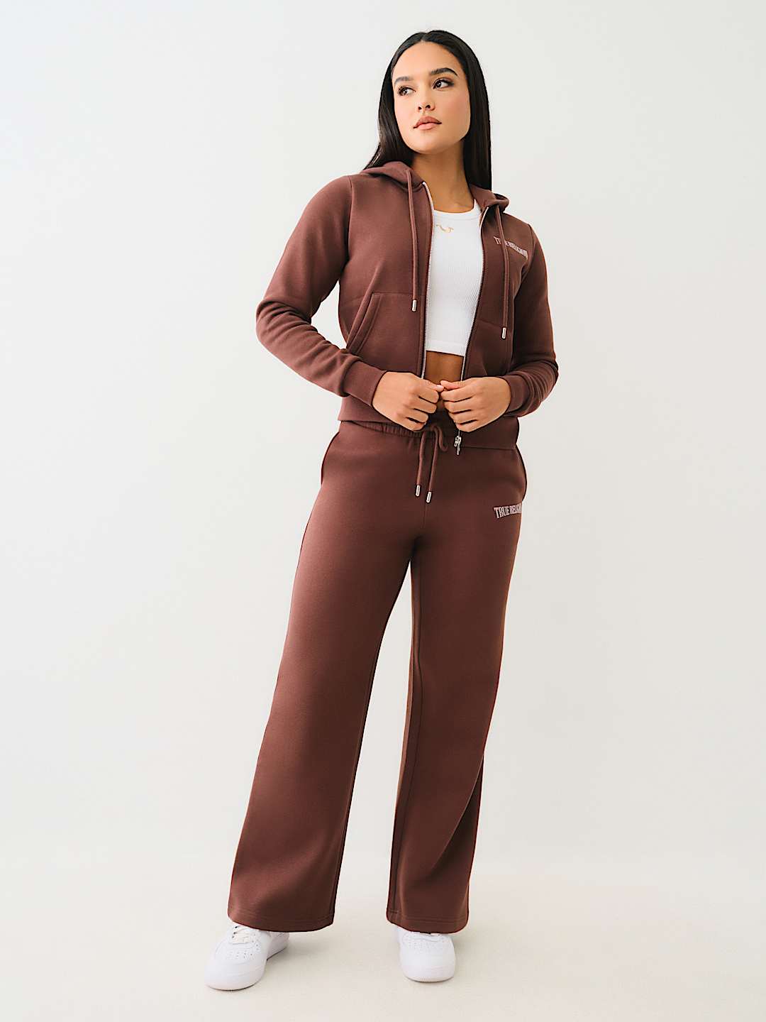 PANTALON EN MOLLETON AVEC LOGO CRISTAL BIG T