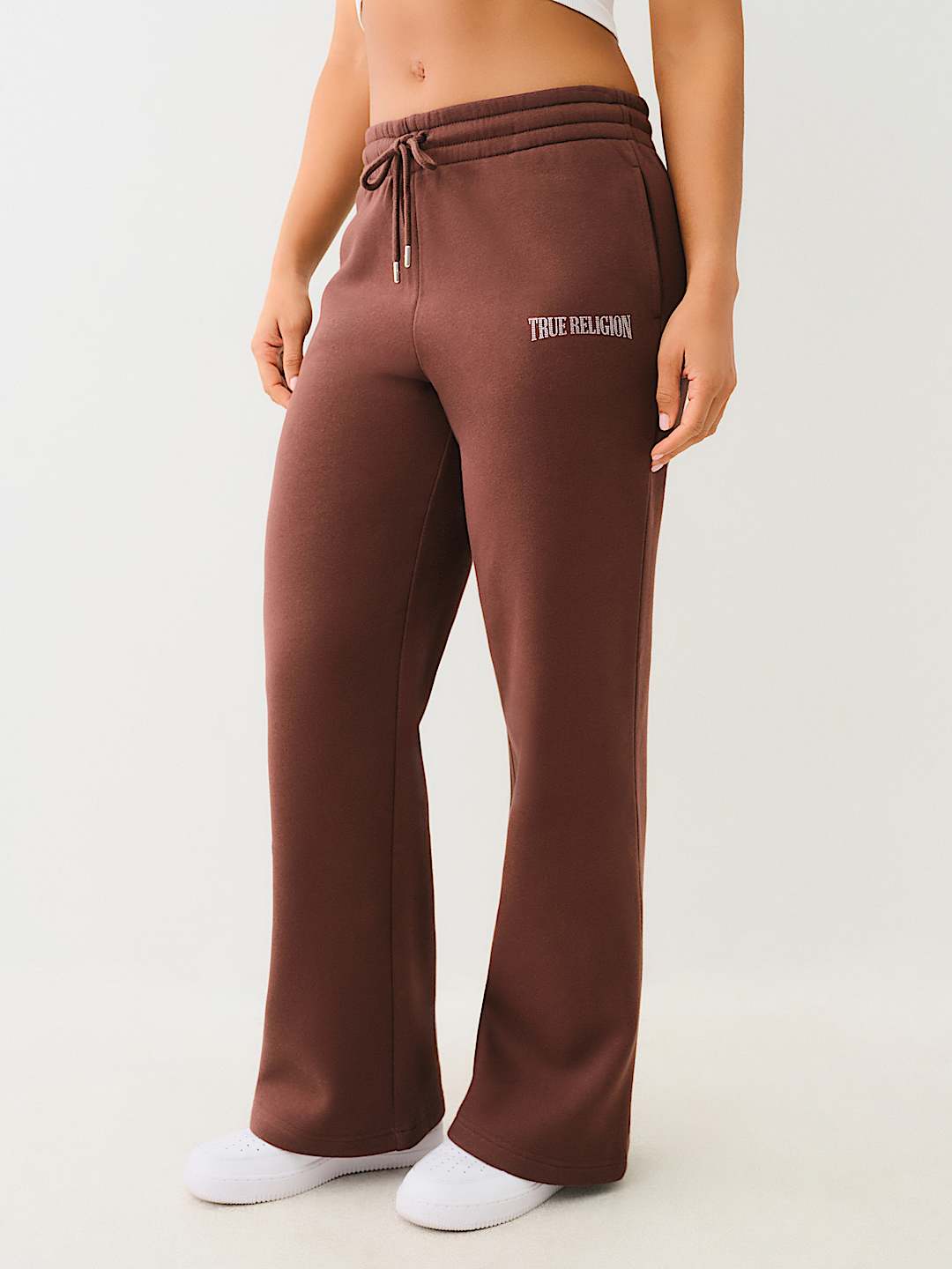PANTALON EN MOLLETON AVEC LOGO CRISTAL BIG T
