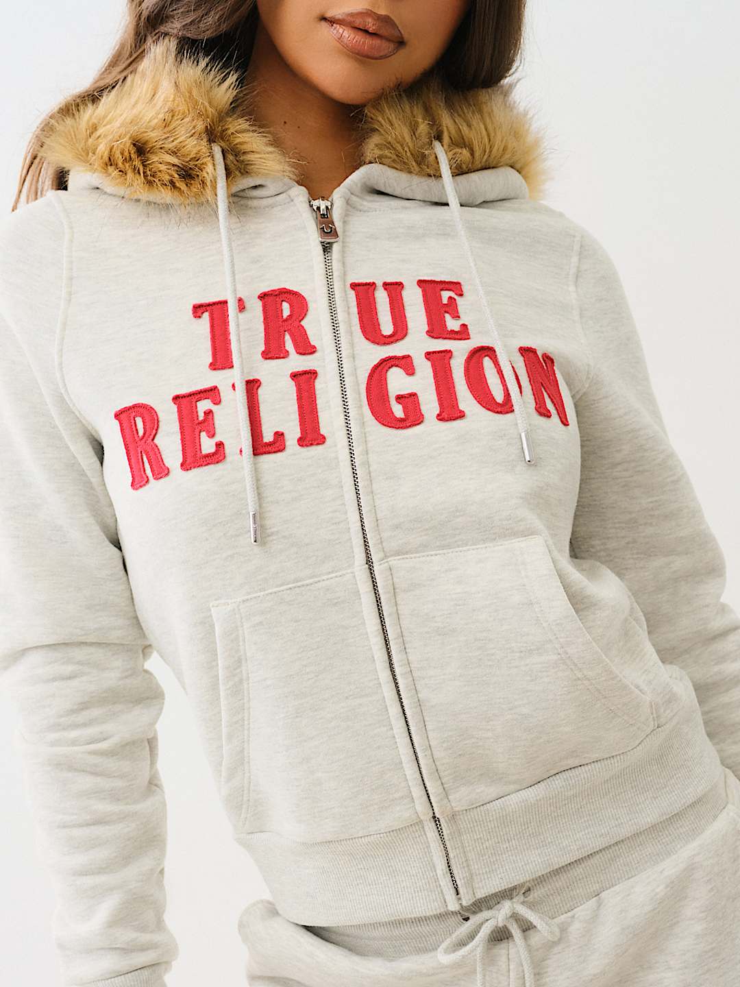 TR LOGO CLASSIC ZIP HOODIE Grey True Religion