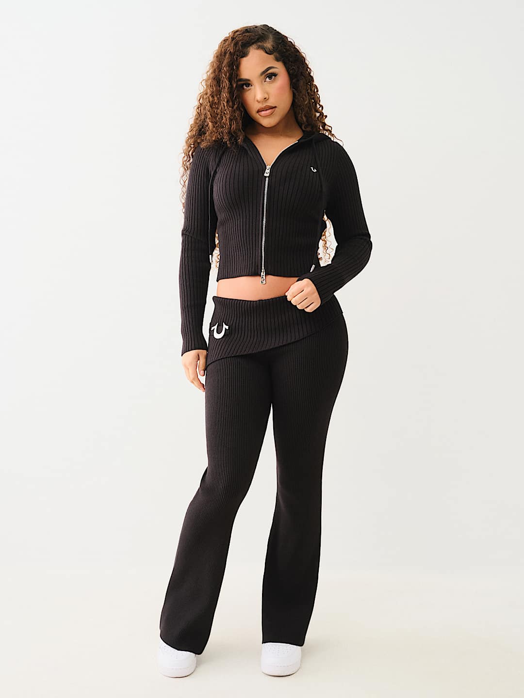 SHRUNKEN TWO-WAY ZIP HOODED SWEATER | True Religion SHRUNKEN TWO-WAY ZIP HOODED SWEATER | True Religion