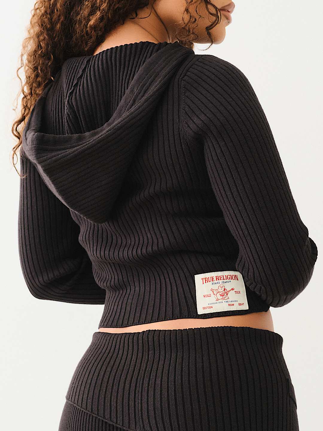 SHRUNKEN TWO-WAY ZIP HOODED SWEATER | True Religion SHRUNKEN TWO-WAY ZIP HOODED SWEATER | True Religion
