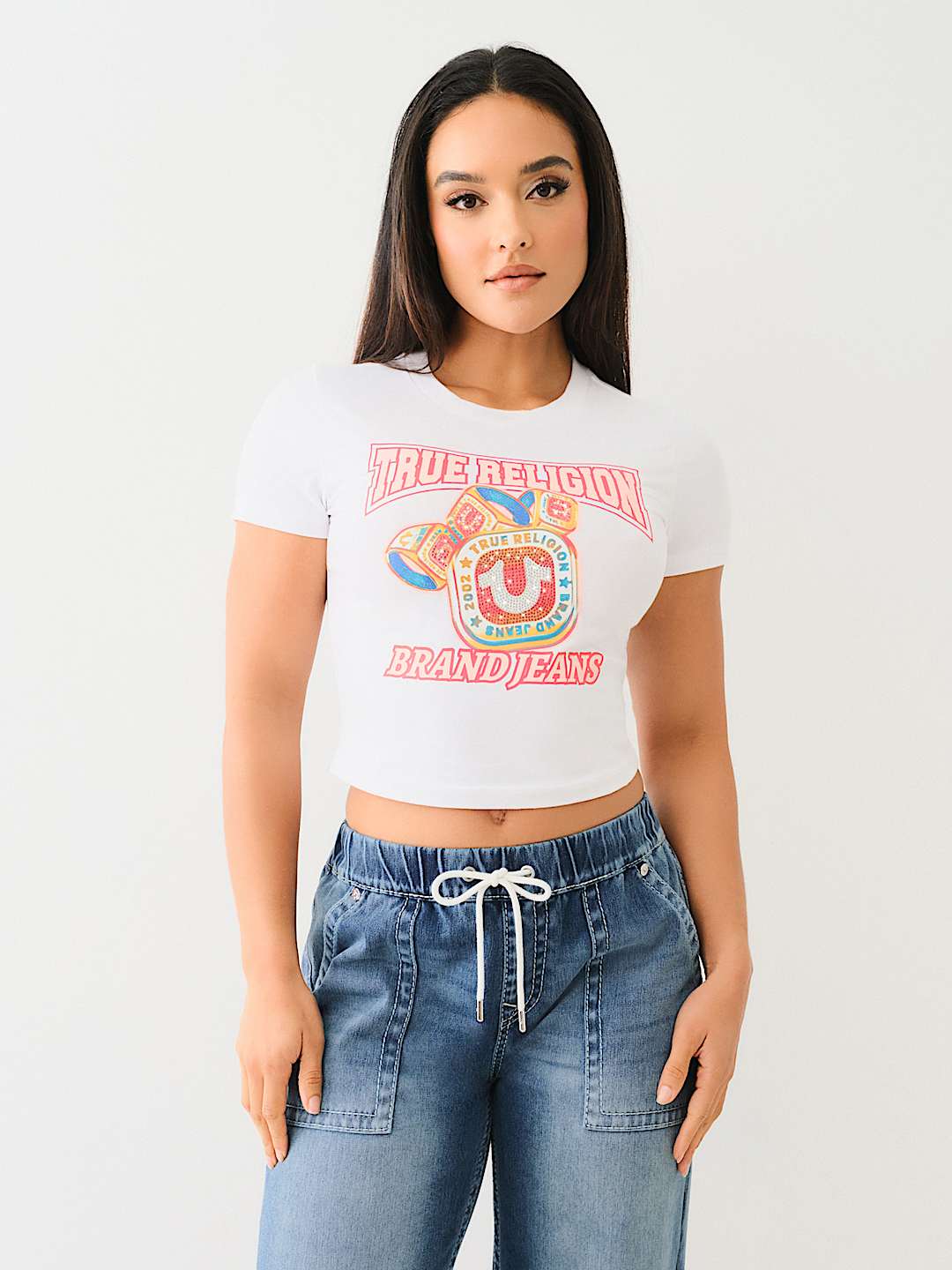 CRYSTAL BLING RING LOGO BABY TEE