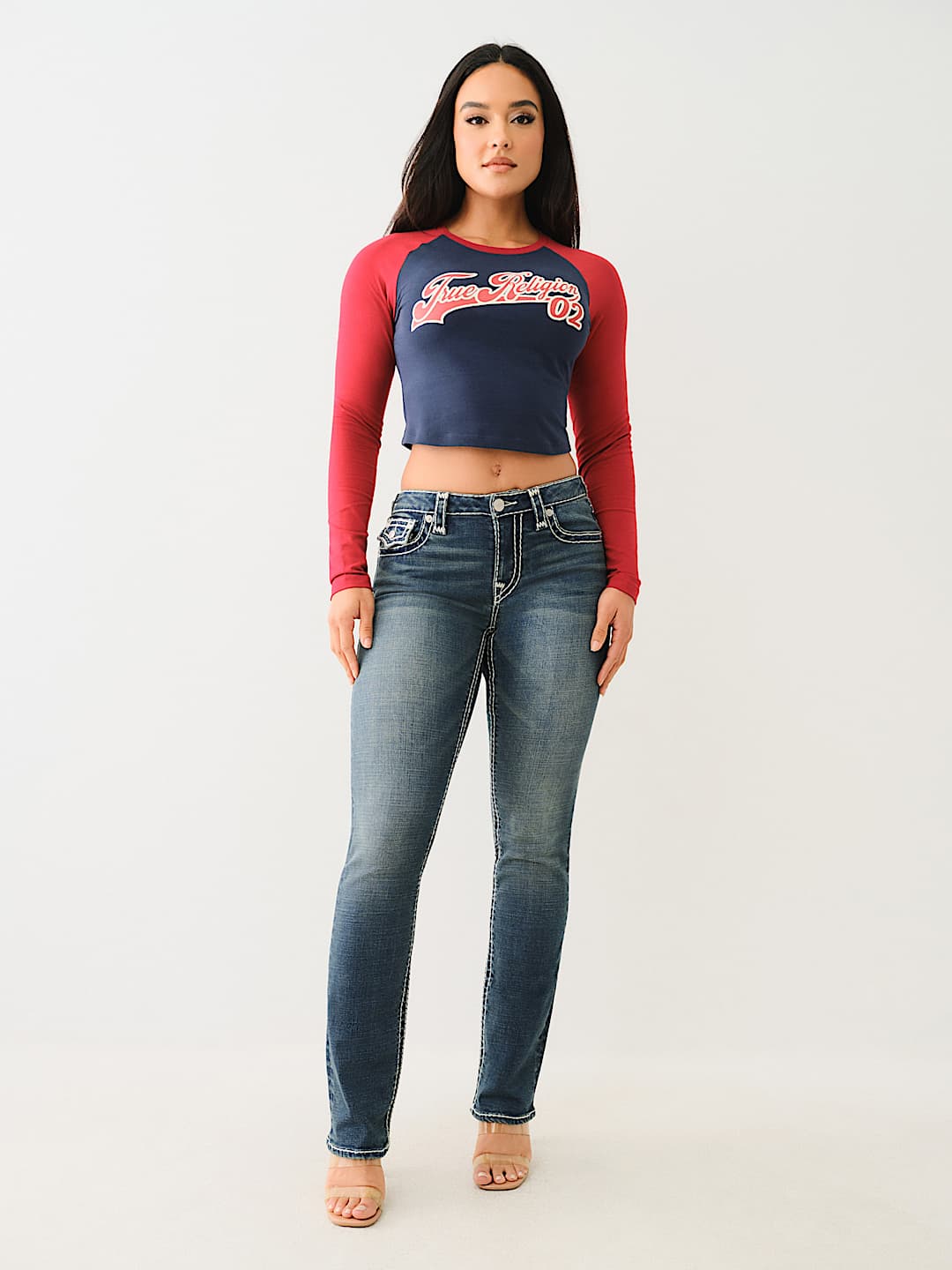 CONTRAST LONG SLEEVE BASEBALL TEE