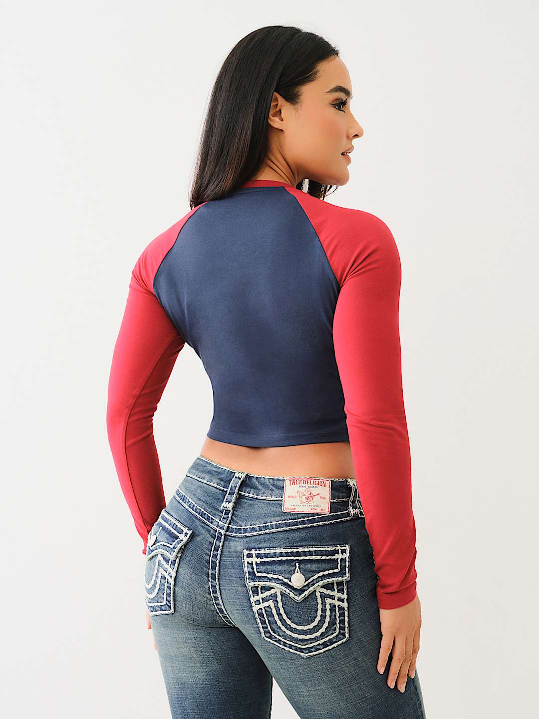 CONTRAST LONG SLEEVE BASEBALL TEE