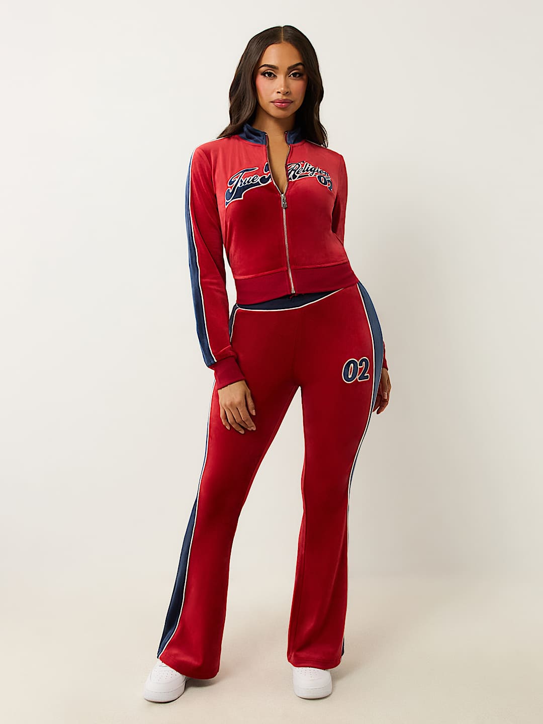 VELOUR PANELLED TRACK JACKET