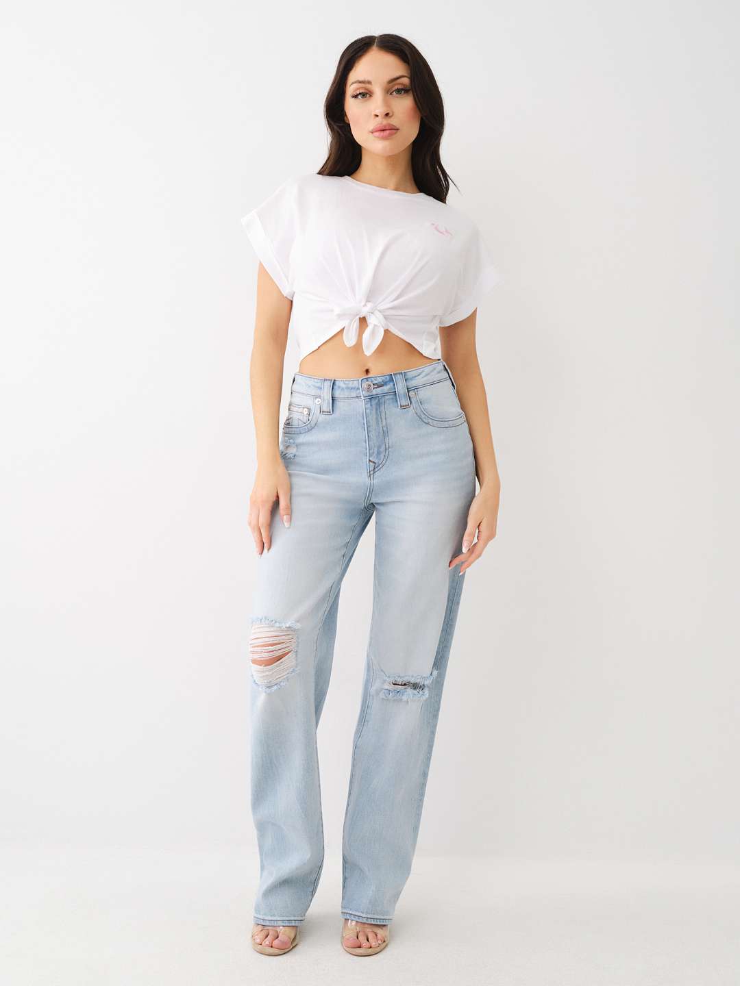 TIE FRONT CROP TEE, image 4