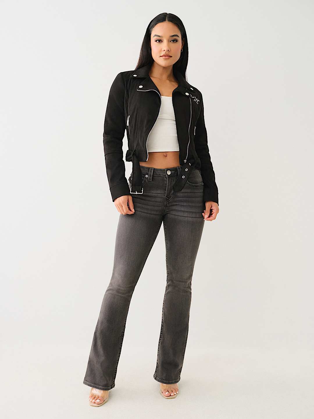 FAUX SUEDE MOTO JACKET