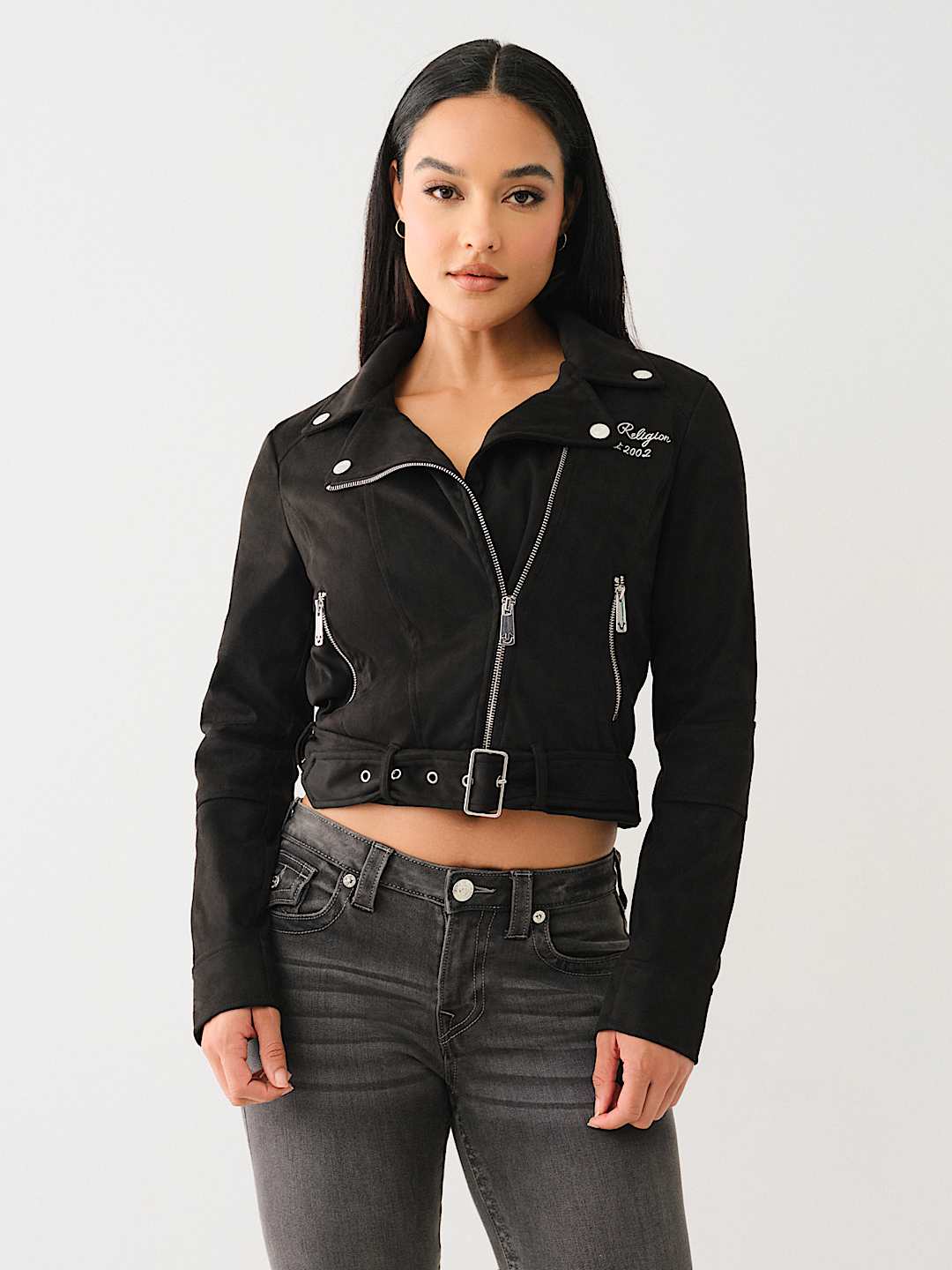 FAUX SUEDE MOTO JACKET