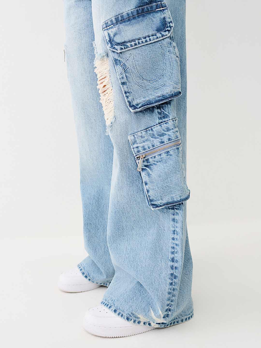 BOBBI DISTRESSED BAGGY CARGO JEAN